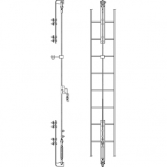 MSA SFPLS350020, SureClimb Permanent Vertical Lifeline Cable System, energy-absorber, 20ft